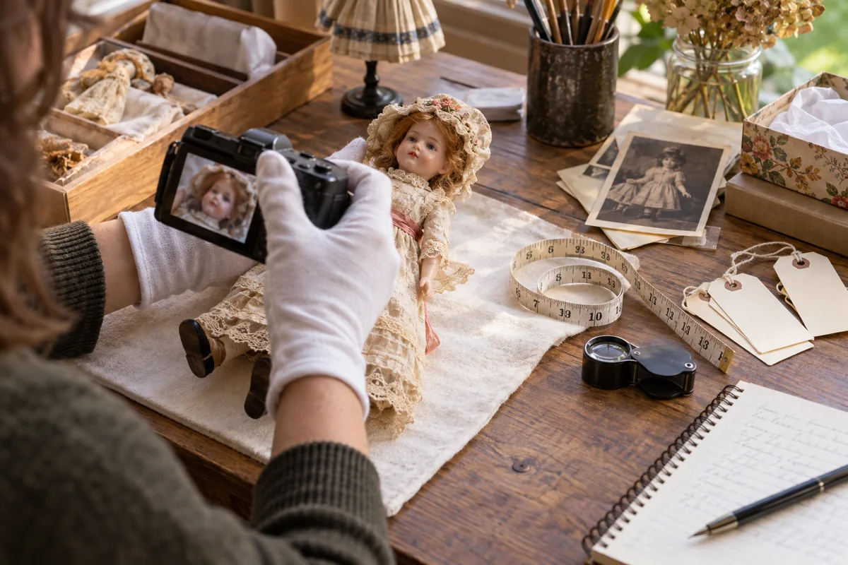 doll face repaint and restoration collector reference scene